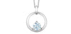 White Gold Lab-Grown Diamond Drop Pendant Necklace.