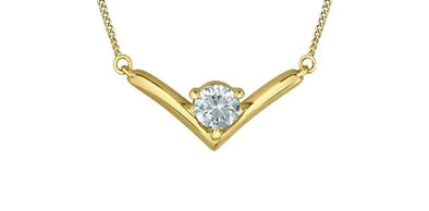 Yellow Gold Lab-Grown Diamond Solitaire Pendant Necklace.