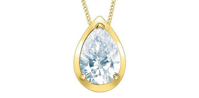 Yellow Gold Lab-Grown Diamond Solitaire Pendant Necklace.