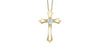 Yellow Gold Lab-Grown Diamond Cross Pendant Necklace.