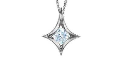 White Gold Lab-Grown Diamond Solitaire Pendant Necklace.
