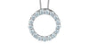 White Gold Lab-Grown Diamond Circle Pendant Necklace.