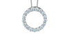 White Gold Lab-Grown Diamond Circle Pendant Necklace.