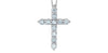 White Gold Lab-Grown Diamond Cross Pendant Necklace.