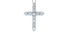 White Gold Lab-Grown Diamond Cross Pendant Necklace.