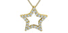 Yellow Gold Lab-Grown Diamond Star Pendant Necklace.
