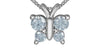 White Gold Lab-Grown Diamond Butterfly Pendant Necklace.