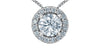 White Gold Lab-Grown Diamond Circle Pendant Necklace.