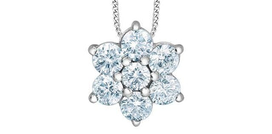 White Gold Lab-Grown Diamond Pendant Necklace.