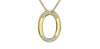 Yellow Gold Lab-Grown Diamond Oval Pendant Necklace.