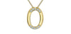 Yellow Gold Lab-Grown Diamond Oval Pendant Necklace.