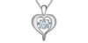 White Gold Lab-Grown Diamond Heart Pulse Pendant Necklace.
