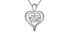 White Gold Lab-Grown Diamond Heart Pulse Pendant Necklace.