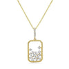 Yellow Gold Diamond Pendant Necklace.