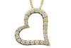 Yellow Gold Diamond Heart Pendant Necklace.