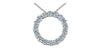 White Gold Lab-Grown Diamond Circle Pendant Necklace.