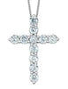 White Gold Lab-Grown Diamond Cross Pendant Necklace.
