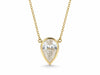 Yellow Gold Lab Grown Diamond Bezel Solitaire Pendant Necklace.