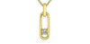 Yellow Gold Canadian Diamond Solitaire Drop Pendant Necklace.