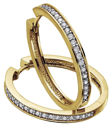 Yellow Gold Diamond Hoop Earrings