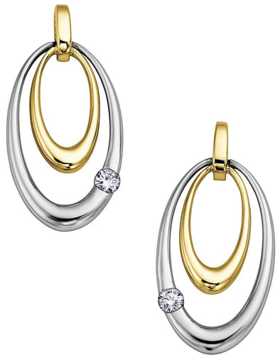Yellow Gold, White Gold Canadian Diamond Stud Earrings. Earring