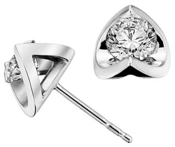 White Gold Canadian Diamond Stud Earrings.