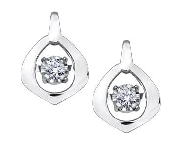 White Gold Diamond Pulse Stud Earrings