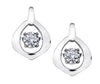 White Gold Diamond Pulse Stud Earrings