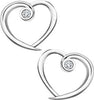 White Gold Diamond Heart Stud Earrings