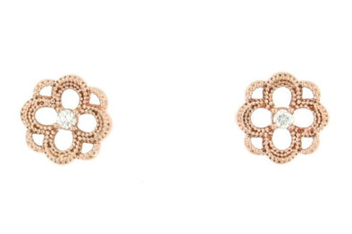 Rose Gold Canadian Diamond Stud Earrings. Earring