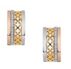 Tri-Gold Diamond Hoop Earrings