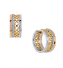 Tri-Gold Diamond Hoop Earrings