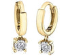 Yellow Gold Diamond Huggie Earrings