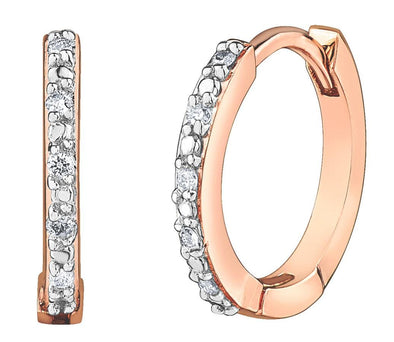 Rose Gold Diamond Hoop Earrings