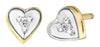 Yellow Gold Diamond Heart Stud Earrings