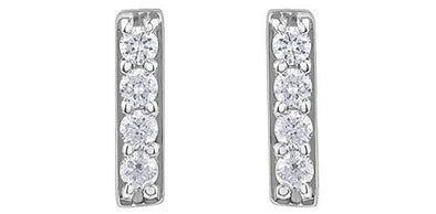 White Gold Diamond Stud Earrings.