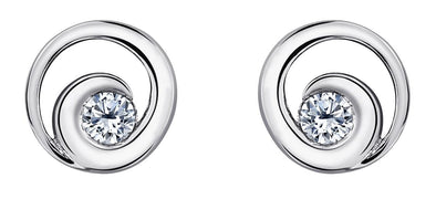 White Gold Canadian Diamond Stud Earrings