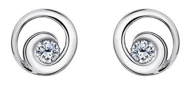 White Gold Canadian Diamond Stud Earrings