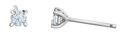 White Gold Lab-Grown Diamond Stud Earrings