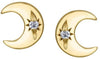 Yellow Gold Diamond Stud Earrings.
