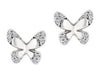 White Gold Diamond Butterfly Stud Earrings
