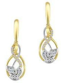 Yellow Gold Canadian Diamond Earrings.