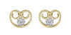 Yellow Gold Diamond Heart Stud Earrings