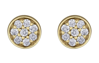 Yellow Gold Diamond Stud Earrings.