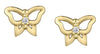 Yellow Gold Diamond Butterfly Stud Earrings