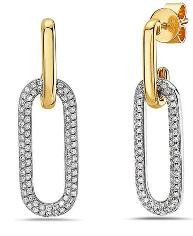White Gold Diamond Stud Drop Earrings