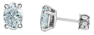 White Gold Lab-Grown Diamond Stud Earrings.