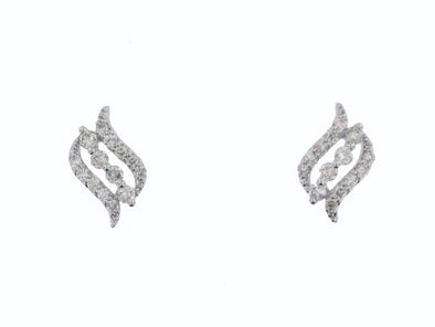 White Gold Diamond Stud Earrings.