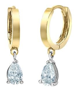 Yellow Gold Lab-Grown Diamond Huggie Earrings