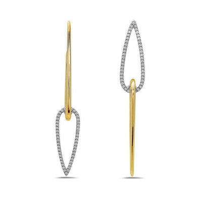 Yellow Gold Diamond Earrings.